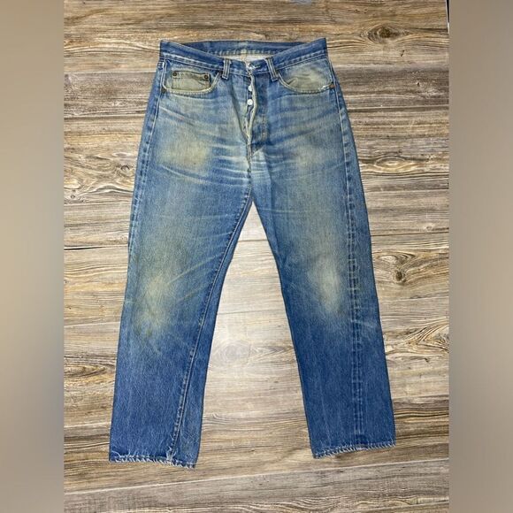 Vintage Levi's 501 Redline Selvedge Denim #6 Button Fly 70s USA Jeans 30x29 - Picture 1 of 16